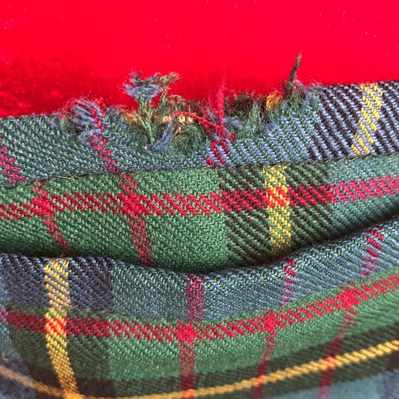 Authentic Vintage Wool Kilt Blue Green Plaid Leather Straps - Picture 9 of 14